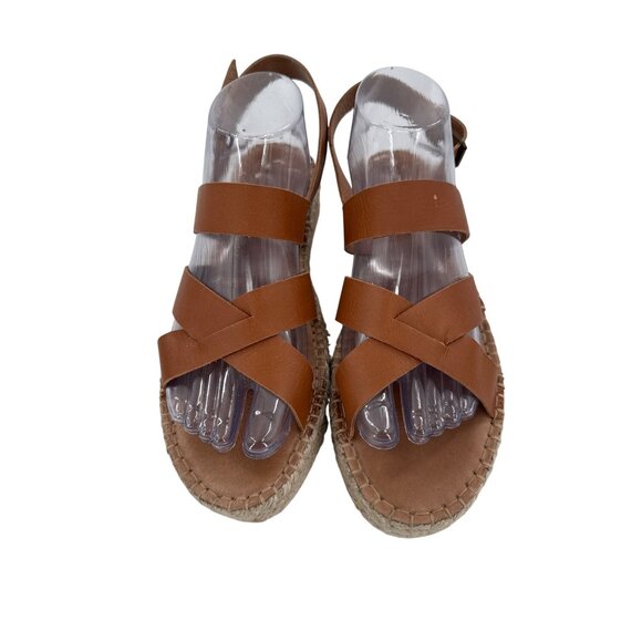 Madewell The Malia Espadrille Sandal Womens Leather Brown size 9 - Picture 3 of 8